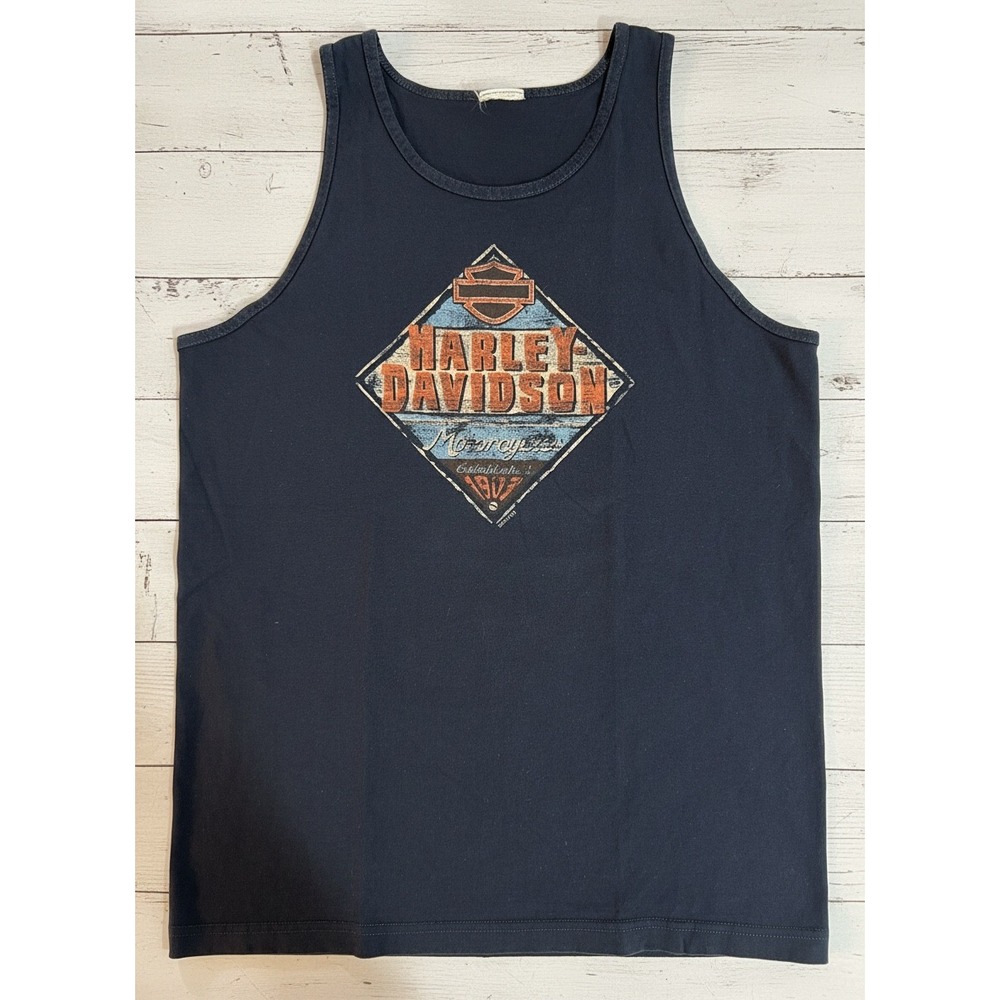 EUC Large Men's Harley Davidson Tank Top Black Indianapolis Southside 2012